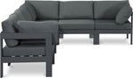 Nizuc - Outdoor Patio 6 Piece Modular Sectional With Gray Frame