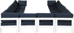 Nizuc - Outdoor Patio 12 Piece Modular Sectional With White Frame