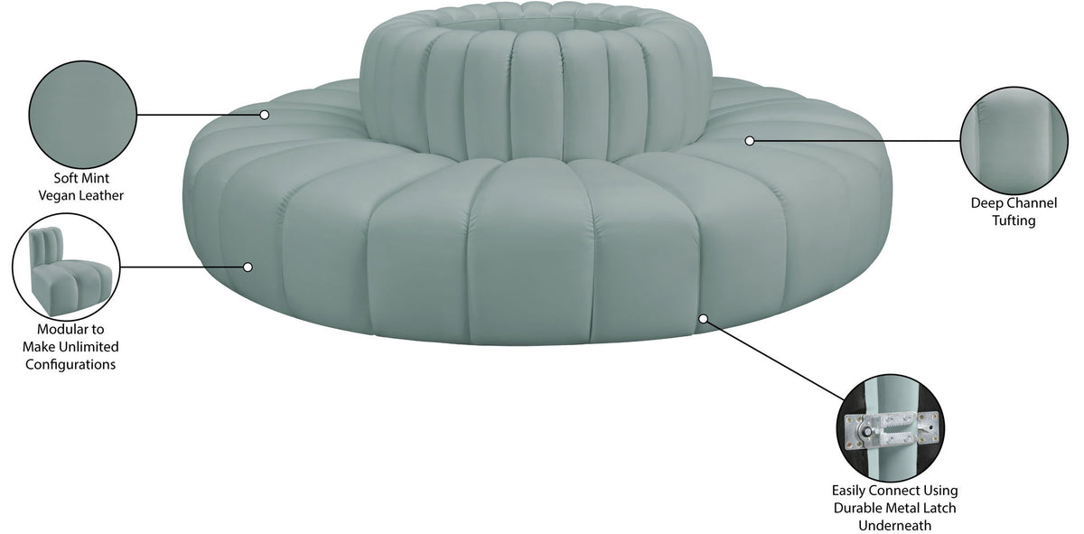 Arc - Faux Leather 8 Piece Round Modular Sofa