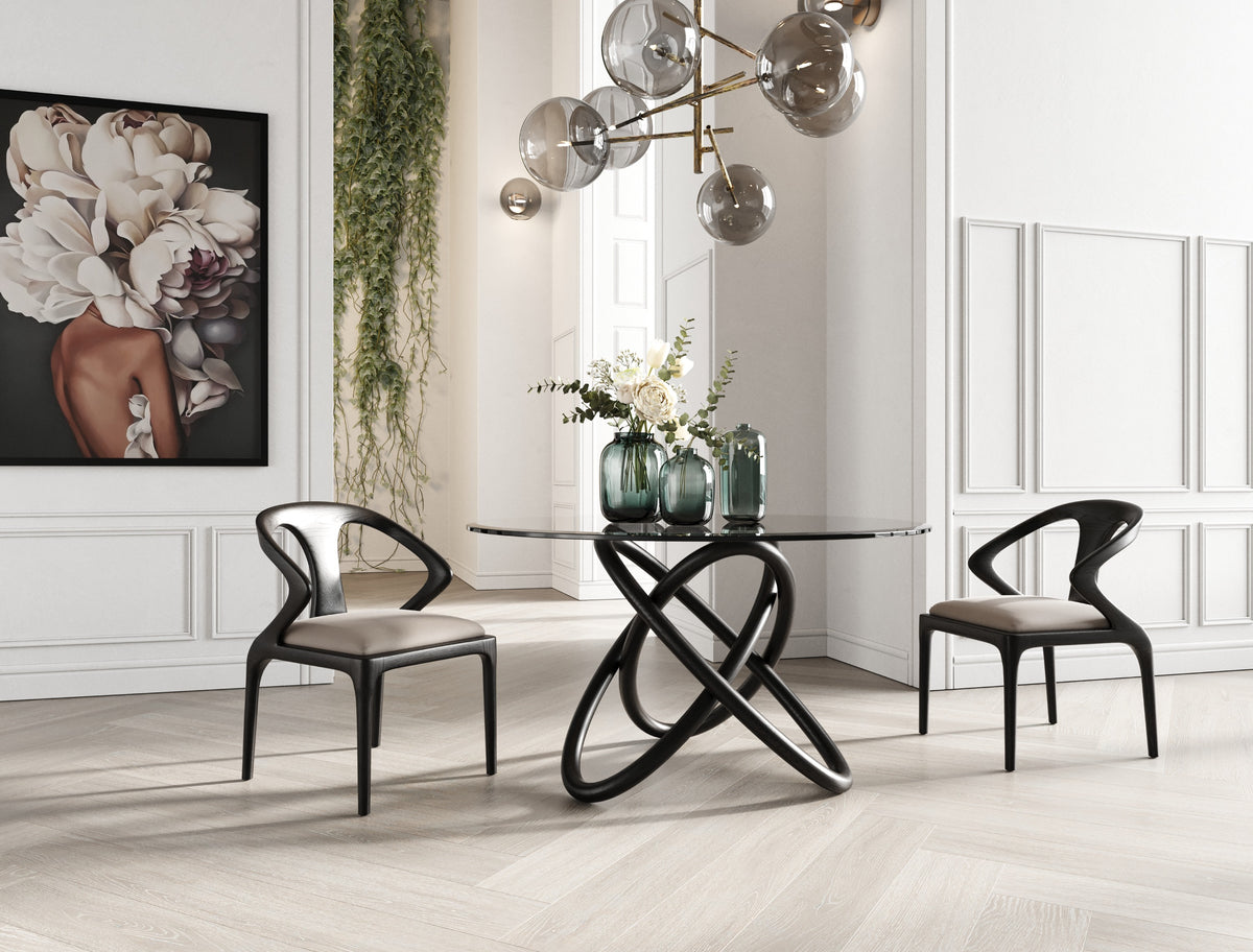 Campbell - Mid-Century Modern Grey Leatherette & Black Ash Dining Chair by VIG Furniture - View 2