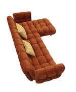Jacinda - Modern Burnt Orange Fabric Right Facing Sectional Sofa + 2 Yellow Pillows by VIG Furniture - View 2