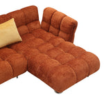 Jacinda - Modern Burnt Orange Fabric Right Facing Sectional Sofa + 2 Yellow Pillows by VIG Furniture - View 7