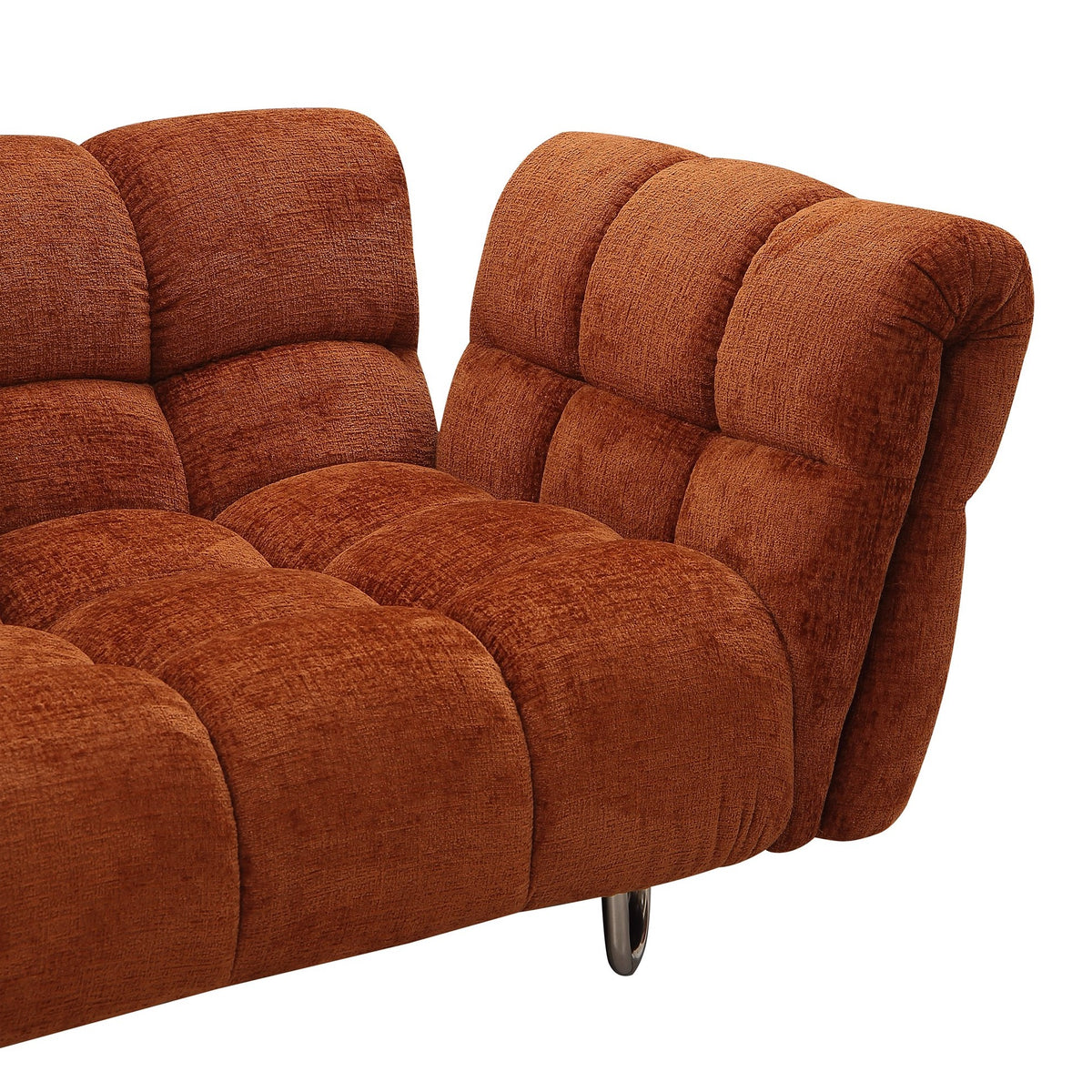Jacinda - Modern Burnt Orange Fabric Left Facing Sectional Sofa + 2 Yellow Pillows by VIG Furniture - View 8