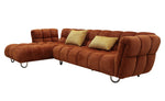 Jacinda - Modern Burnt Orange Fabric Left Facing Sectional Sofa + 2 Yellow Pillows by VIG Furniture - View 5