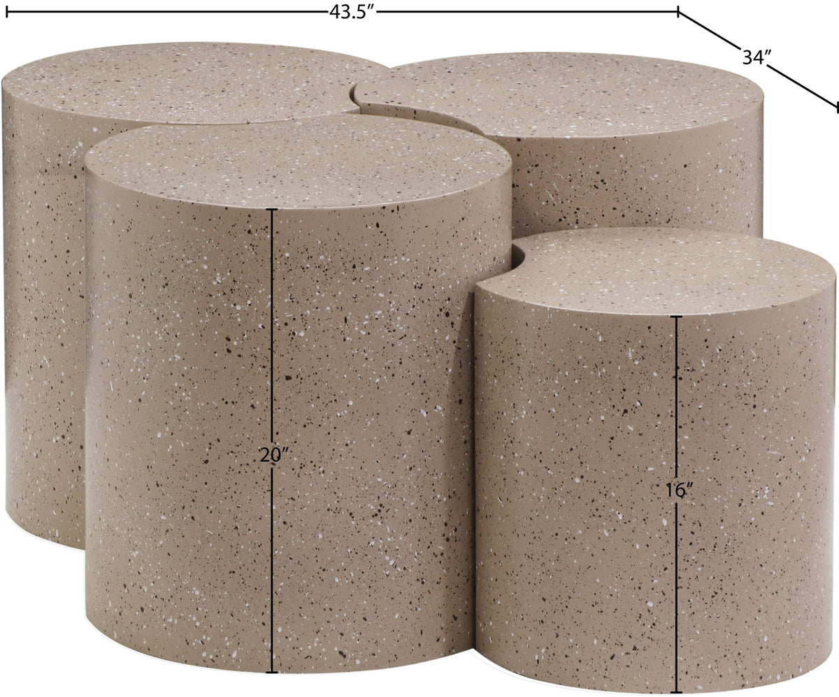 Dimple - 20" 4 Piece Modular Coffee Table - Terazzo Finish