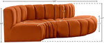 Arc - Velvet 4 Piece L-Shaped Modular Sofa