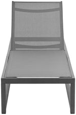 Maldives - Water Resistant Outdoor Patio Adjustable Sun Chaise Lounge Chair With Gray Base
