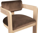 Sacha - Velvet Dining Chair With Natural Base (Set of 2)