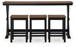 Wildenauer - Rectangular Dining Room Counter Table Set (Set of 4) - Brown / Black