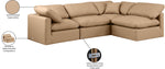 Indulge - Faux Leather 4 Piece Modular Sectional - Tan
