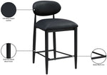 Riccio - Faux Leather Stool - Black Frame