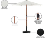Fiji - Aluminum Patio Umbrella With Round Black And Teak Base