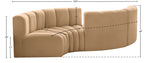 Arc - Velvet 4 Piece Curved Modular Sofa