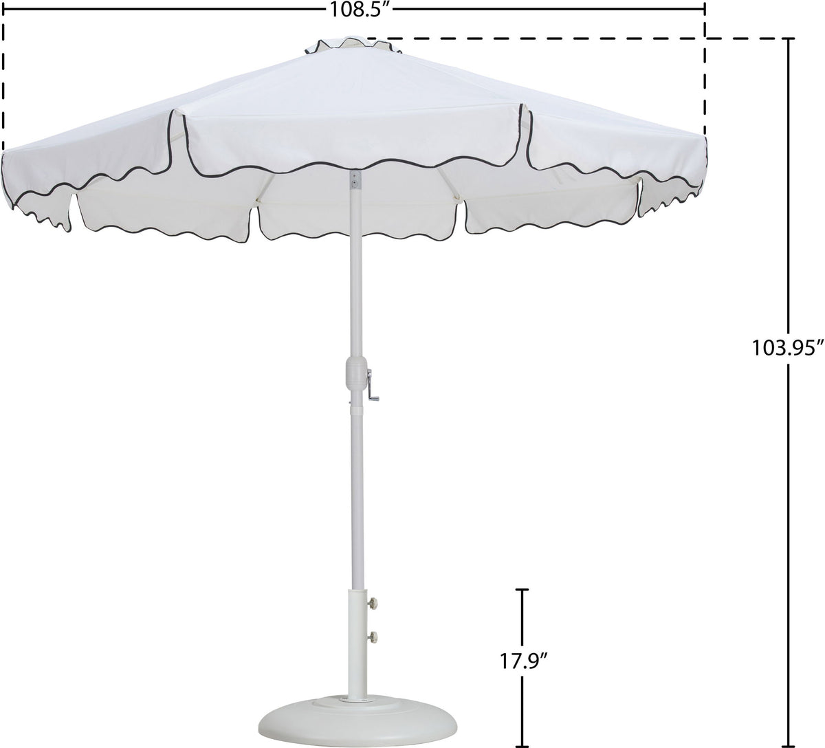 Amalfi - Patio Umbrella - White Base / White Pole