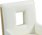 Gwendolyn - Faux Leather Dining Arm Chair With Natural Frame