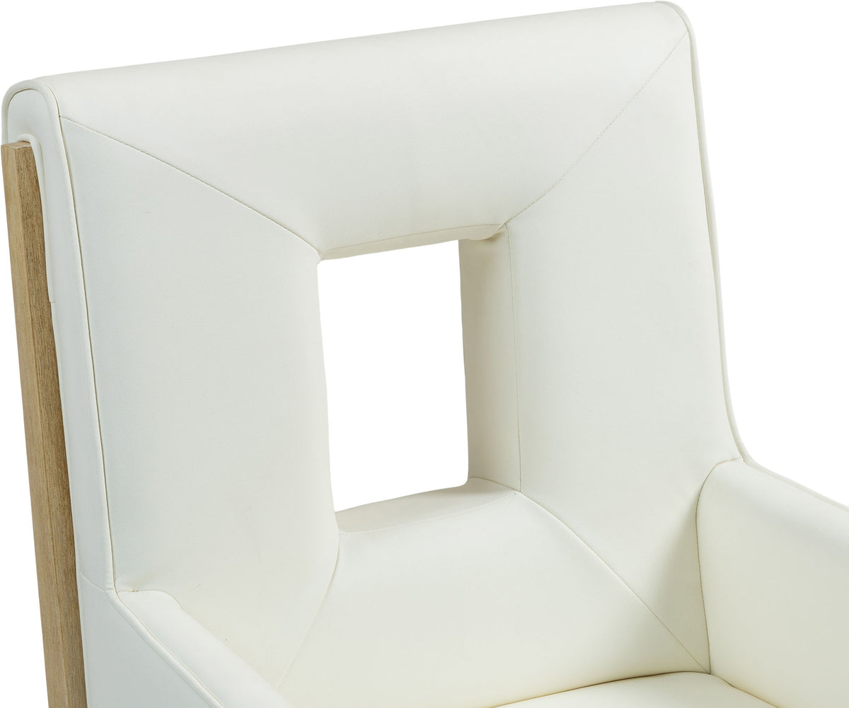 Gwendolyn - Faux Leather Dining Arm Chair With Natural Frame