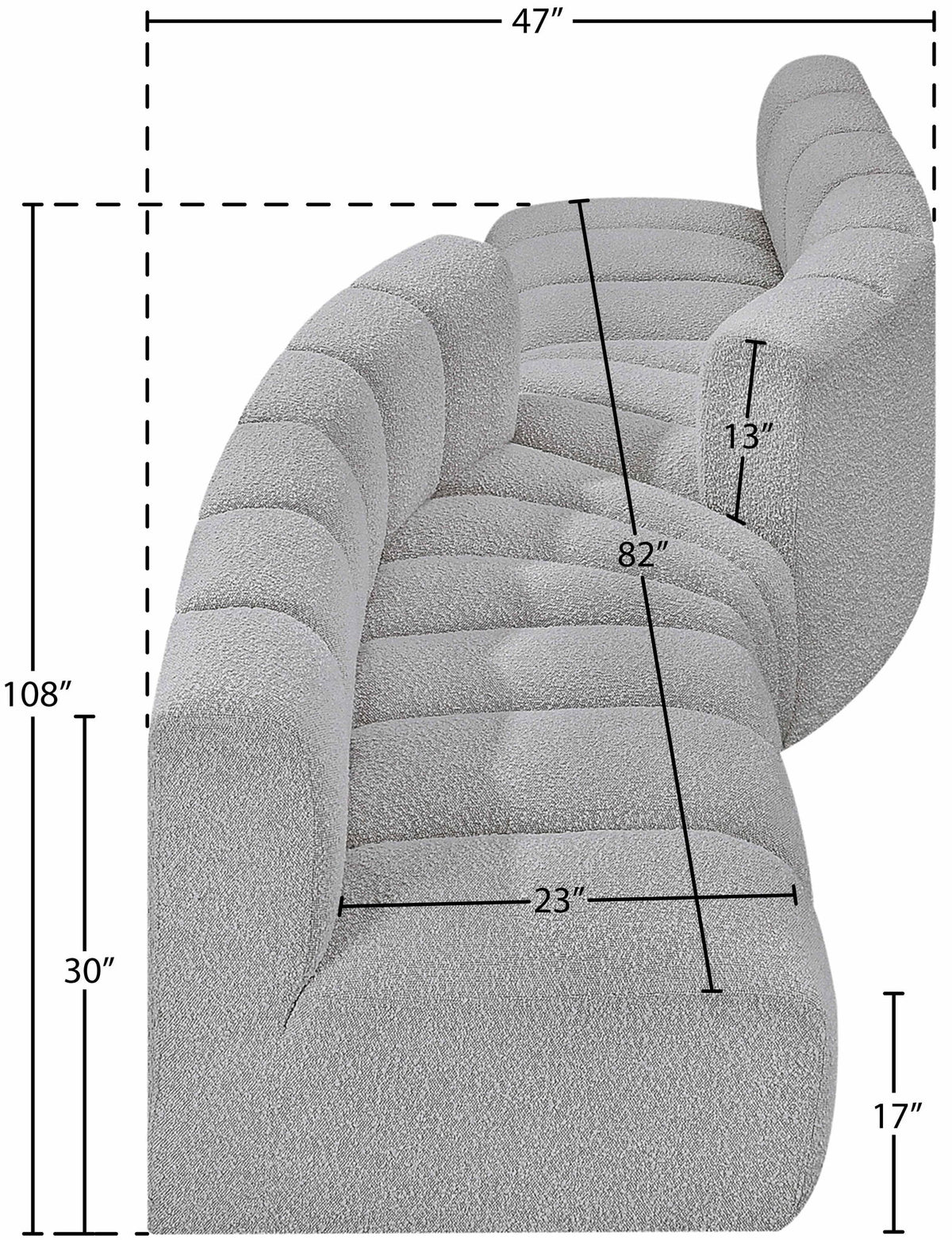 Arc - Boucle Fabric 4 Piece Sofa