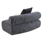 Simpson - Contemporary Dark Grey Fabric Curved Modular Armless Seat with Throw Pillows by VIG Furniture - View 2