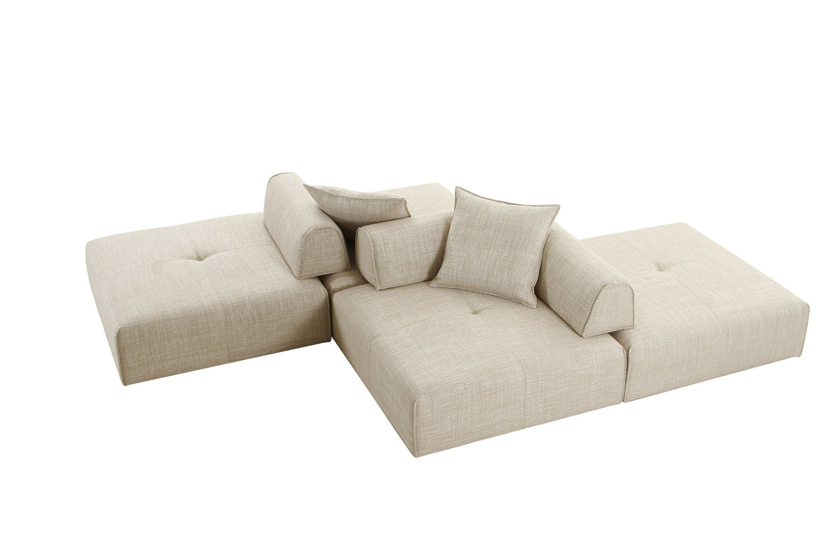 Mondo - Modern Modular Beige Fabric Armless Seat by VIG Furniture - View 12