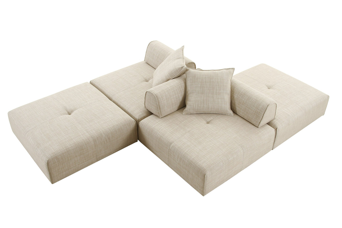 Mondo - Modern Modular Beige Fabric Armless Seat by VIG Furniture - View 13