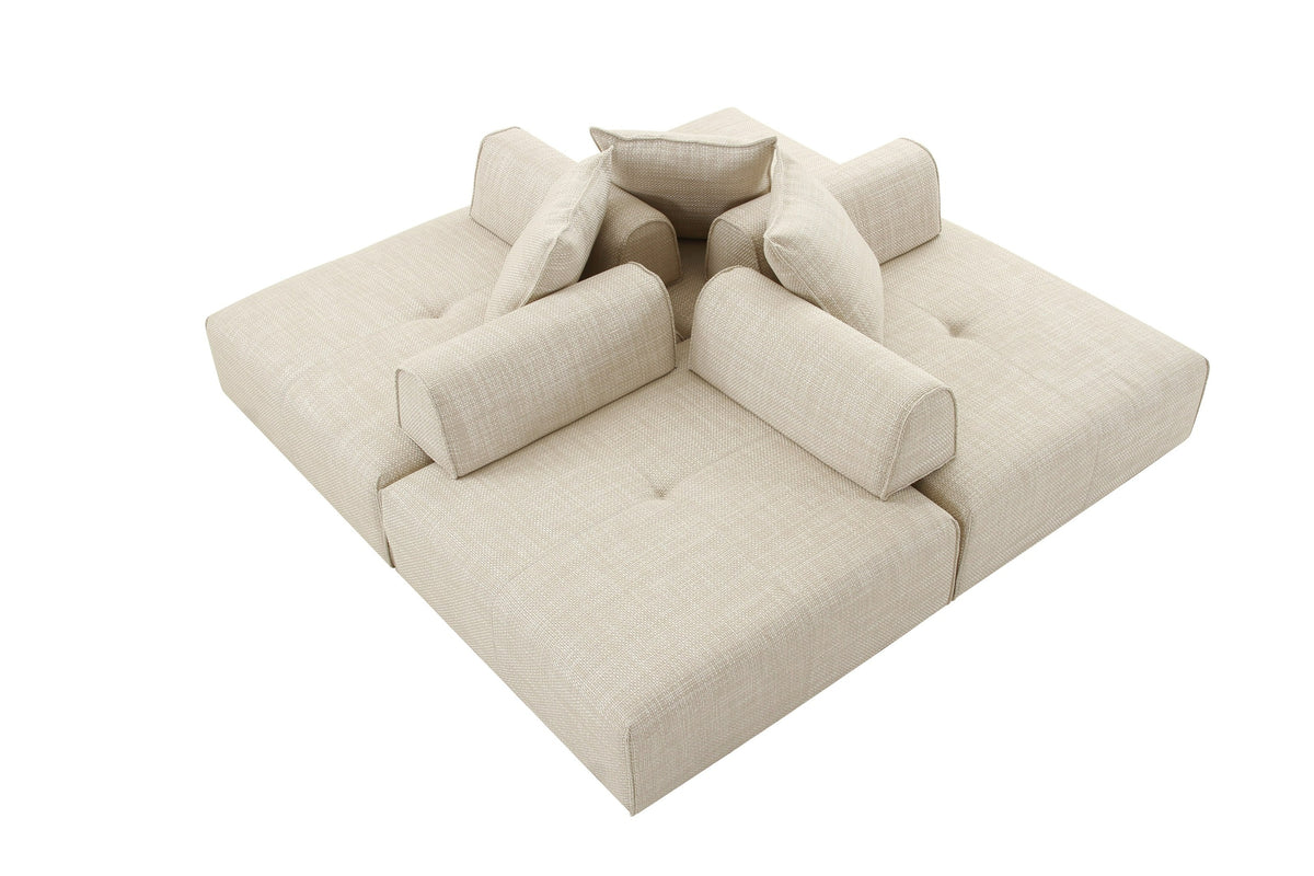 Mondo - Modern Modular Beige Fabric Armless Seat by VIG Furniture - View 18