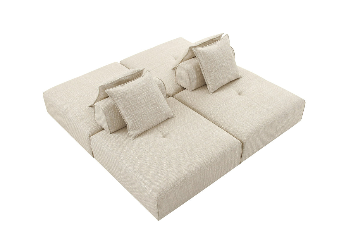 Mondo - Modern Modular Beige Fabric Armless Seat by VIG Furniture - View 19