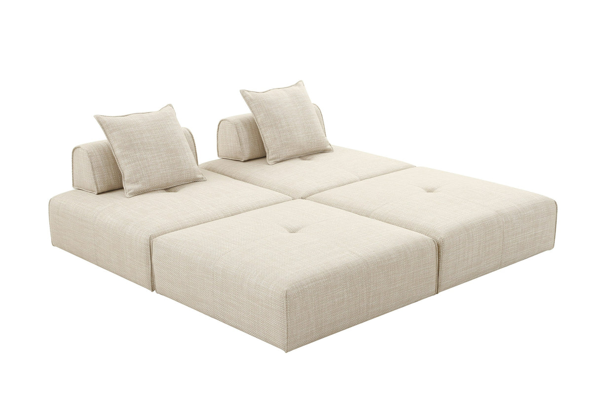 Mondo - Modern Modular Beige Fabric Armless Seat by VIG Furniture - View 20