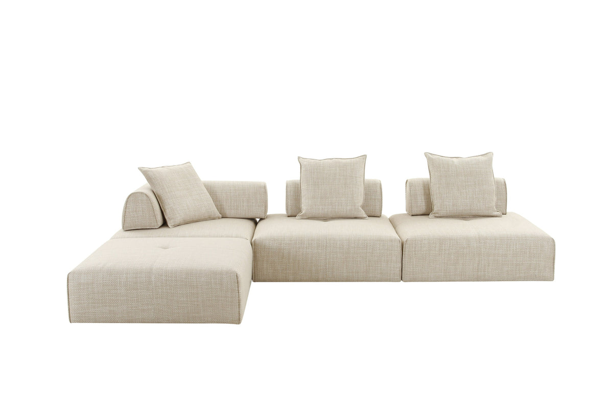 Mondo - Modern Modular Beige Fabric Armless Seat by VIG Furniture - View 4