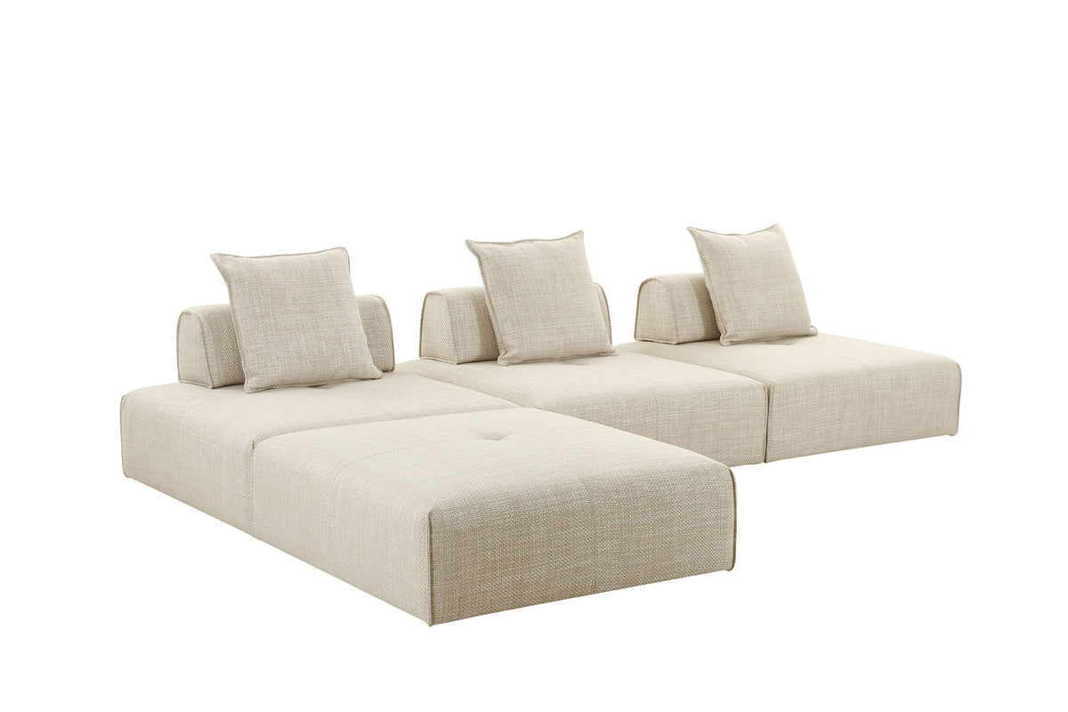 Mondo - Modern Modular Beige Fabric Armless Seat by VIG Furniture - View 6