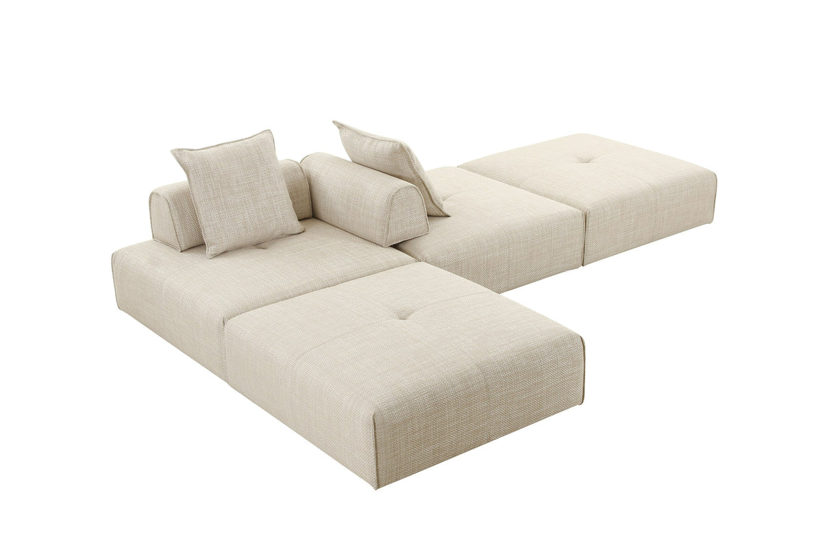 Mondo - Modern Modular Beige Fabric Armless Seat by VIG Furniture - View 7