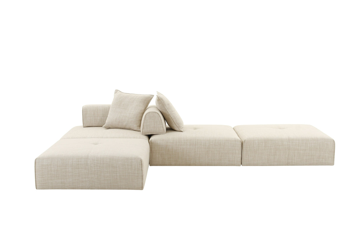 Mondo - Modern Modular Beige Fabric Armless Seat by VIG Furniture - View 8
