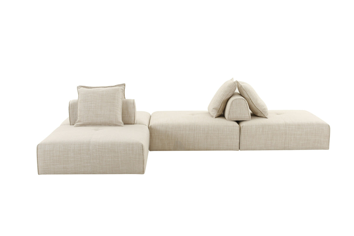 Mondo - Modern Modular Beige Fabric Armless Seat by VIG Furniture - View 9