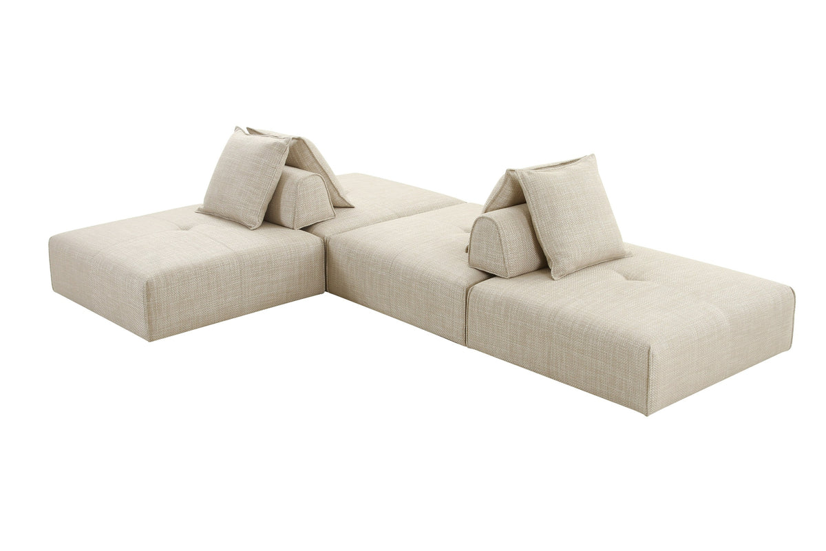 Mondo - Modern Modular Beige Fabric Armless Seat by VIG Furniture - View 10
