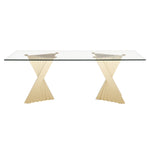 Buquet - Glam Glass + Champagne Gold Rectangular Dining Table by VIG Furniture - View 1