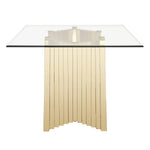 Buquet - Glam Glass + Champagne Gold Rectangular Dining Table by VIG Furniture - View 5