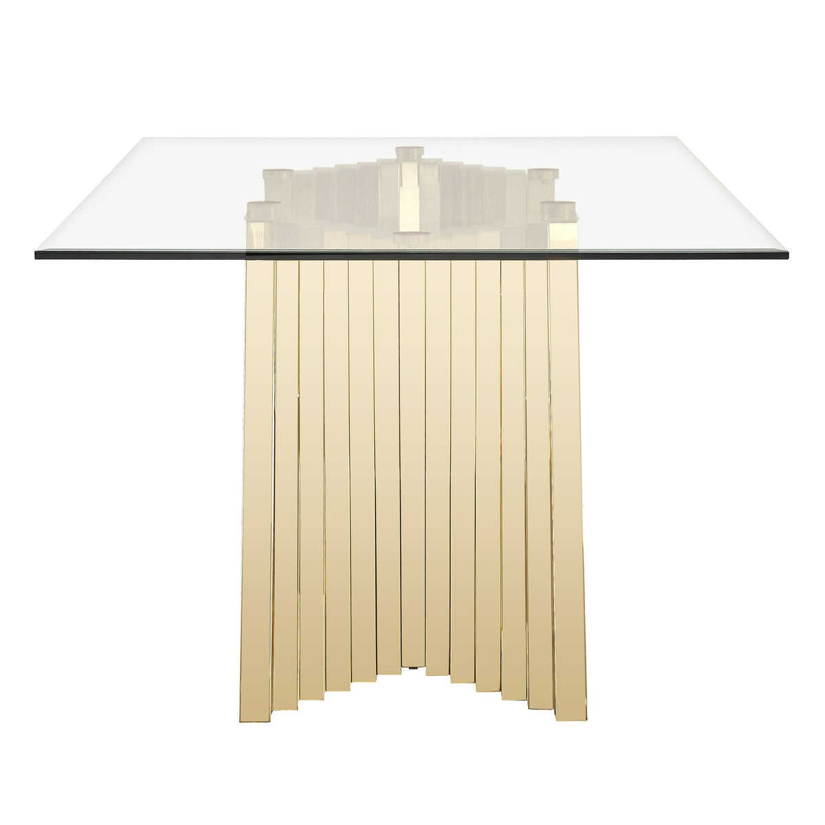 Buquet - Glam Glass + Champagne Gold Rectangular Dining Table by VIG Furniture - View 5