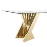 Buquet - Glam Glass + Champagne Gold Rectangular Dining Table by VIG Furniture - View 6