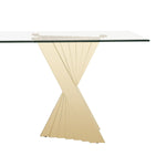 Buquet - Glam Glass + Champagne Gold Rectangular Dining Table by VIG Furniture - View 7