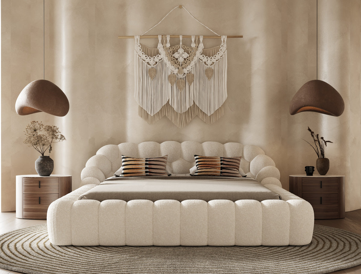 Yolonda - Modern Off-White Fabric Bed by VIG Furniture - View 3