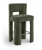 Zuno - Velvet Performance Fabric Upholstered Bar Stool (Set of 2)