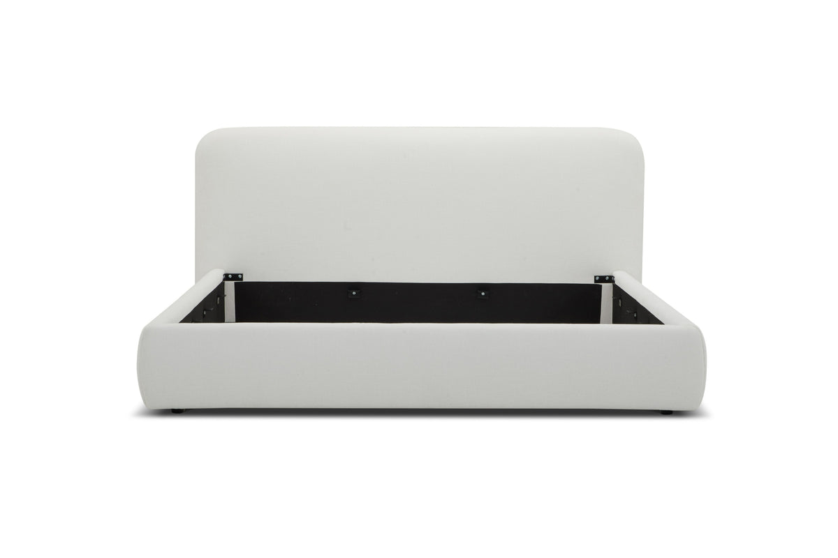 Liam - Modern Ivory Fabric Upholstered Bed by VIG Furniture - View 2