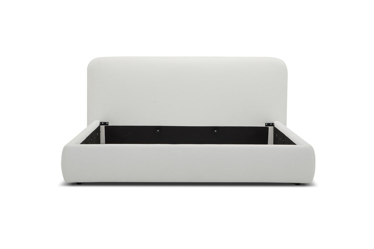 Eastern King Liam - Modern Ivory Fabric Upholstered Bed by VIG Furniture - View 1