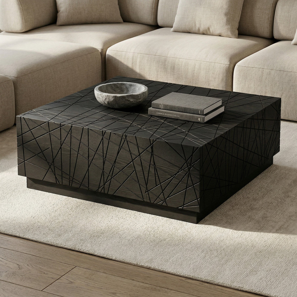Kenda - Modern Black Oak Square Coffee Table With Storage by VIG Furniture - View 8