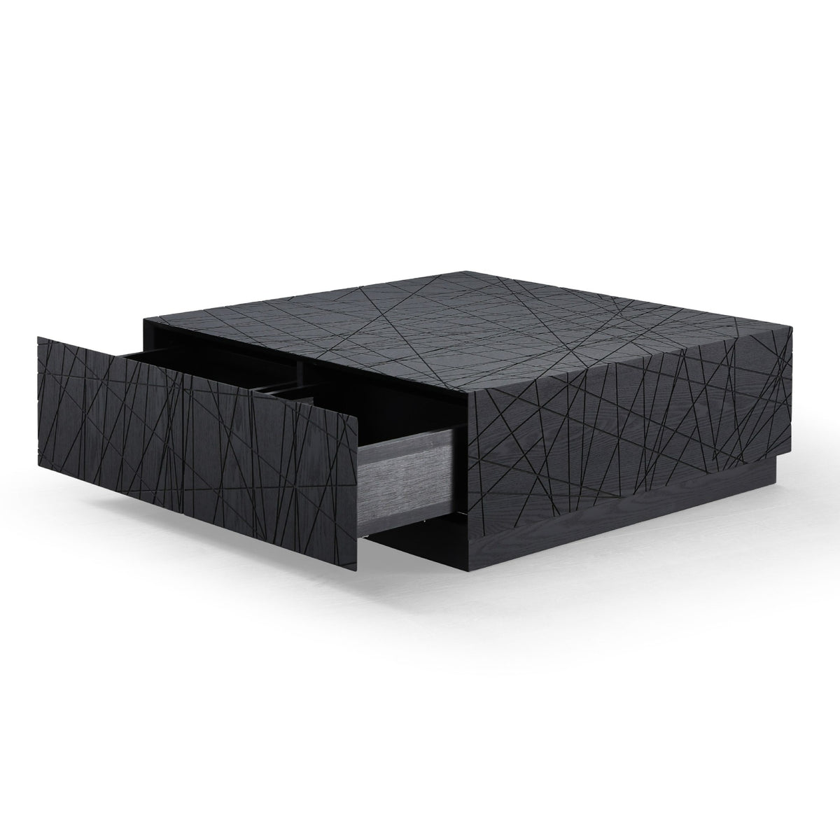 Kenda - Modern Black Oak Square Coffee Table With Storage by VIG Furniture - View 3