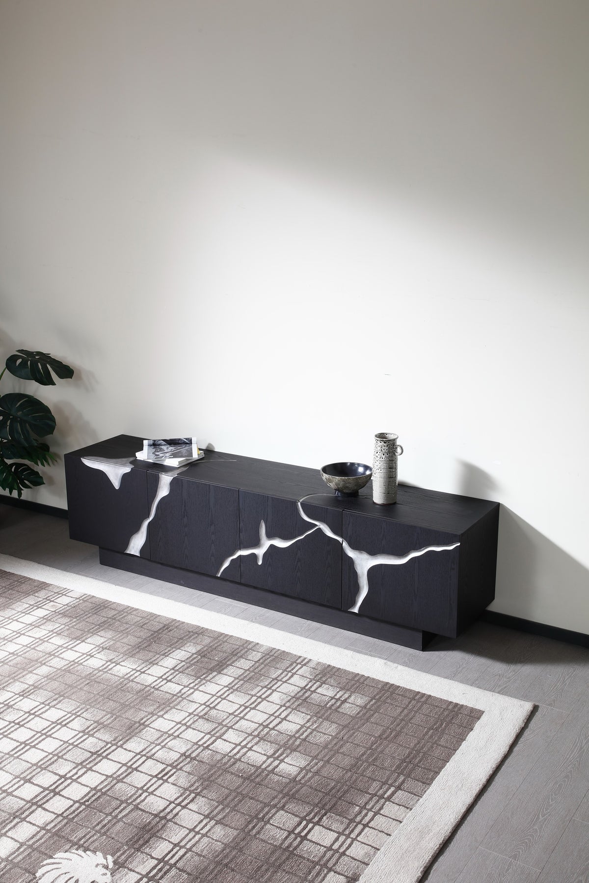 Aspen - Modern Matte Brown Ash & Silver TV Stand by VIG Furniture - View 3