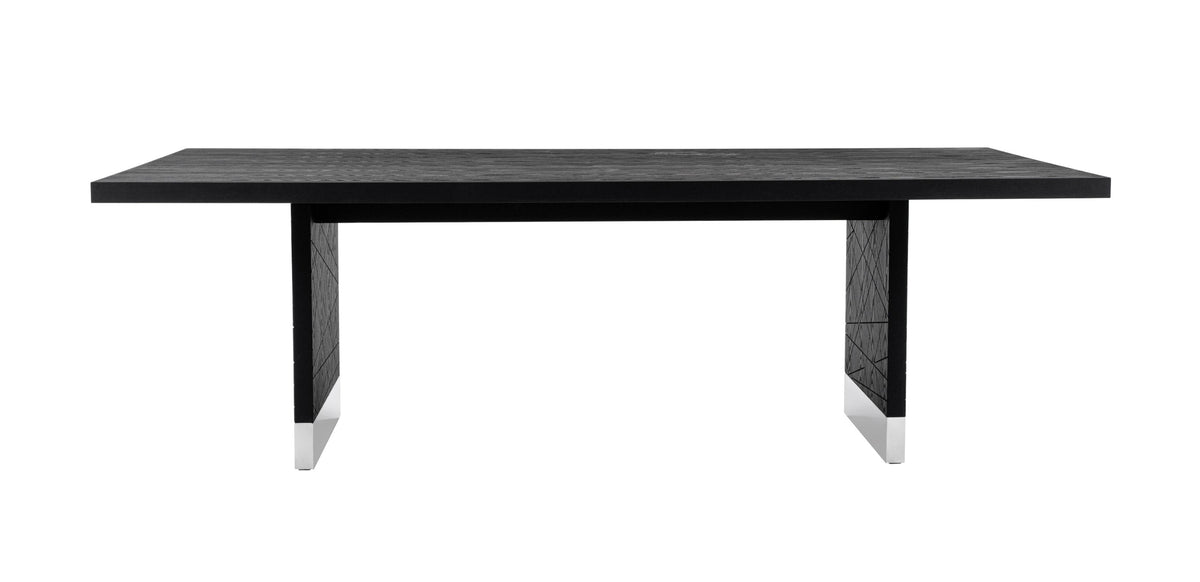 Kenda - Modern Black Ash + Stainless Steel Dining Table by VIG Furniture - View 9