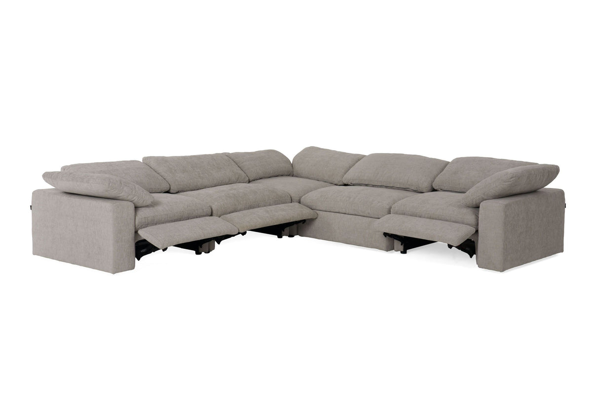 Corinth - Modern Grey Fabric Sectional Sofa with 3 Power Recliners by VIG Furniture - View 5