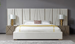 Nixa - Modern Beige Velvet + Brushed Bronze + Birch Bed + Nightstands-eastern by VIG Furniture - View 1