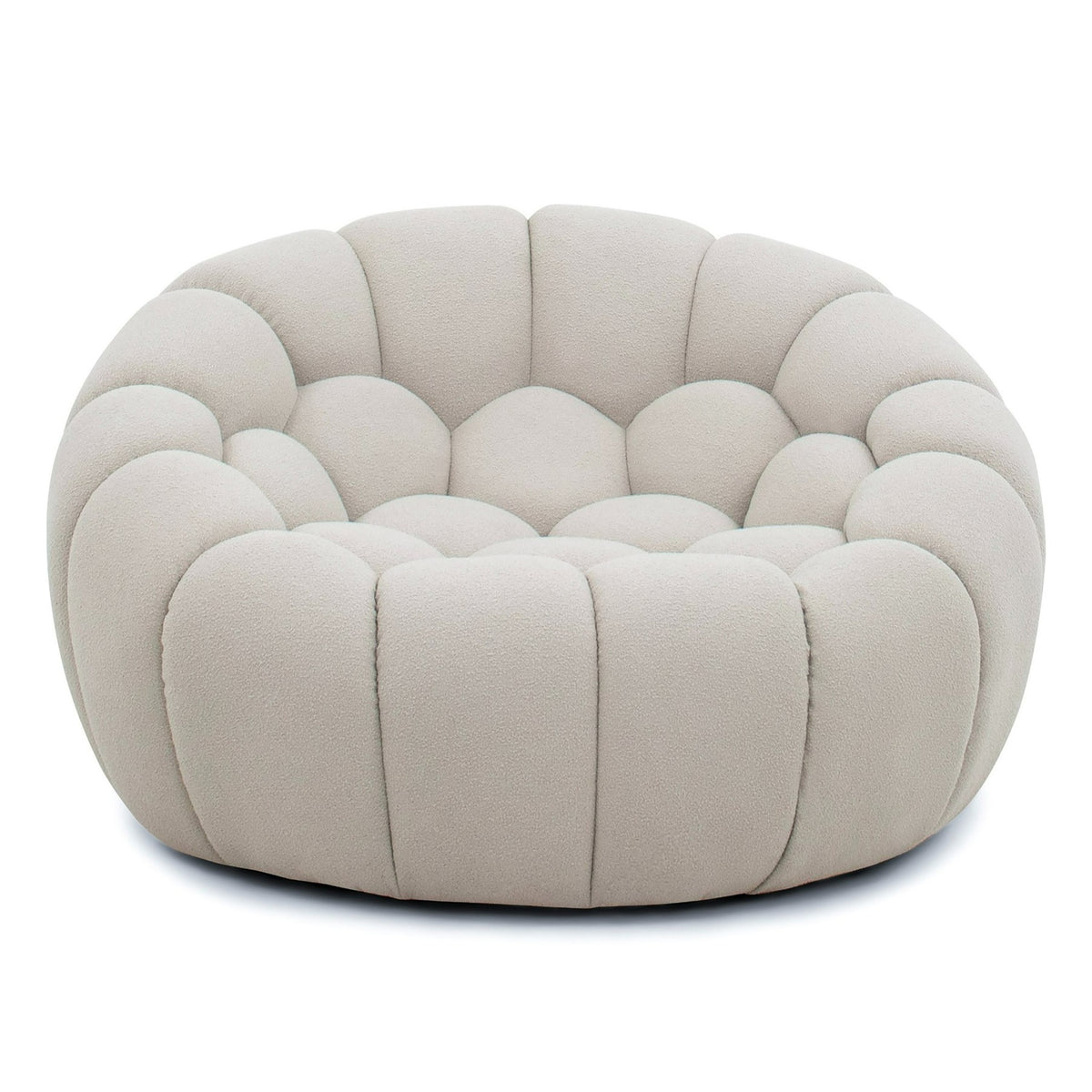 Yolonda - Modern Curved Beige Fabric Chair by VIG Furniture - View 3