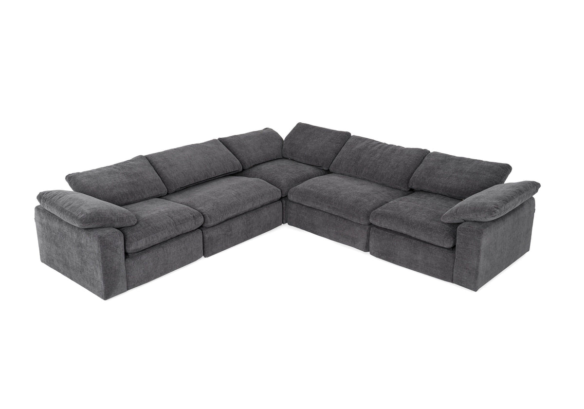 Corinth - Modern Dark Grey Fabric Sectional Sofa with 3 Power Recliners by VIG Furniture - View 6